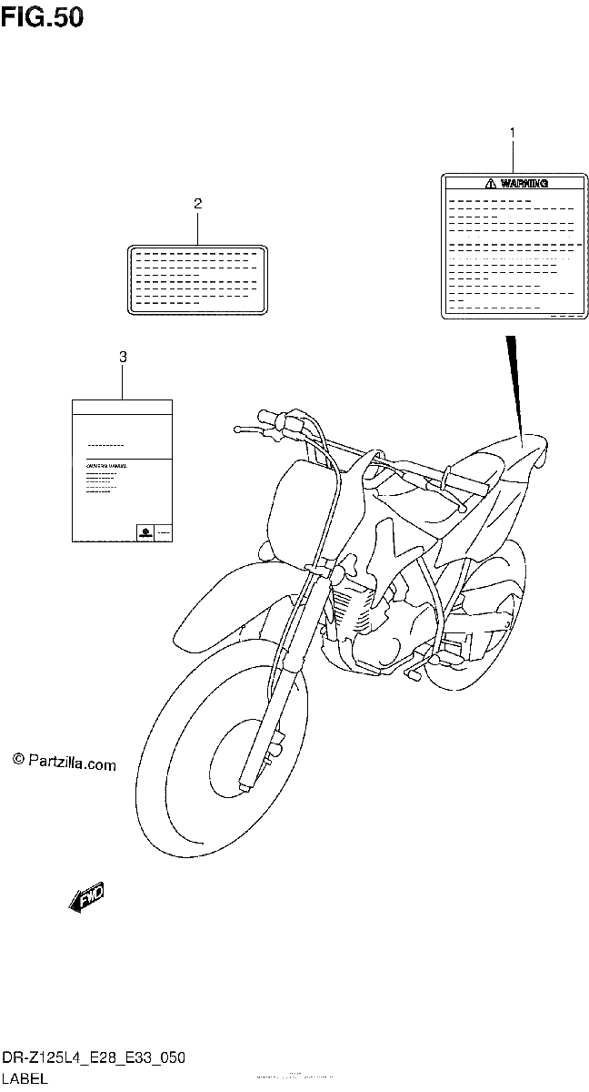 Diagrama de LABEL DR Z125L4 E33