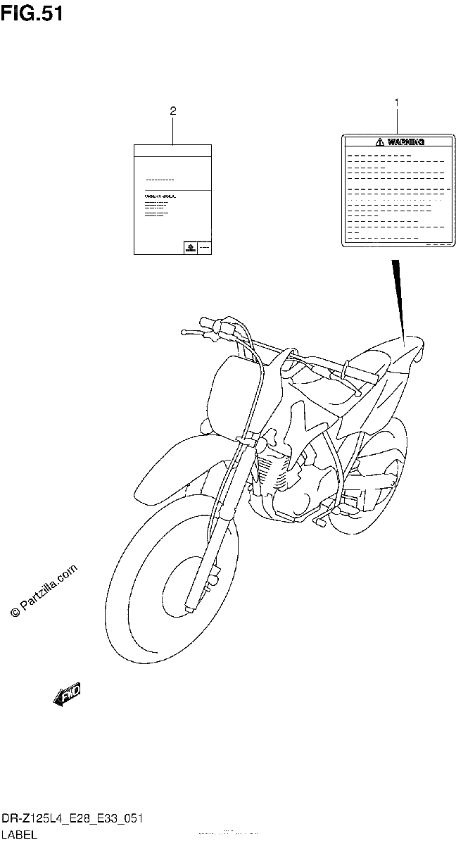 Diagrama de LABEL DR Z125LL4 E28