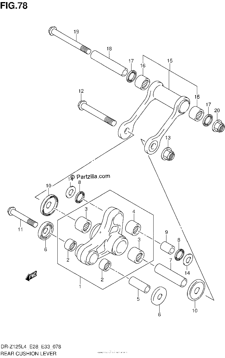 Diagrama de REAR CUSHION LEVER