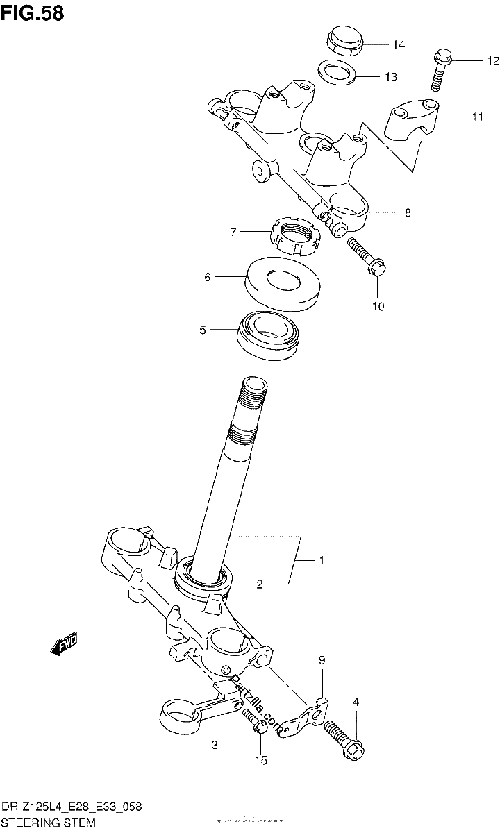 Diagrama de STEERING STEM DR Z125L4 E28