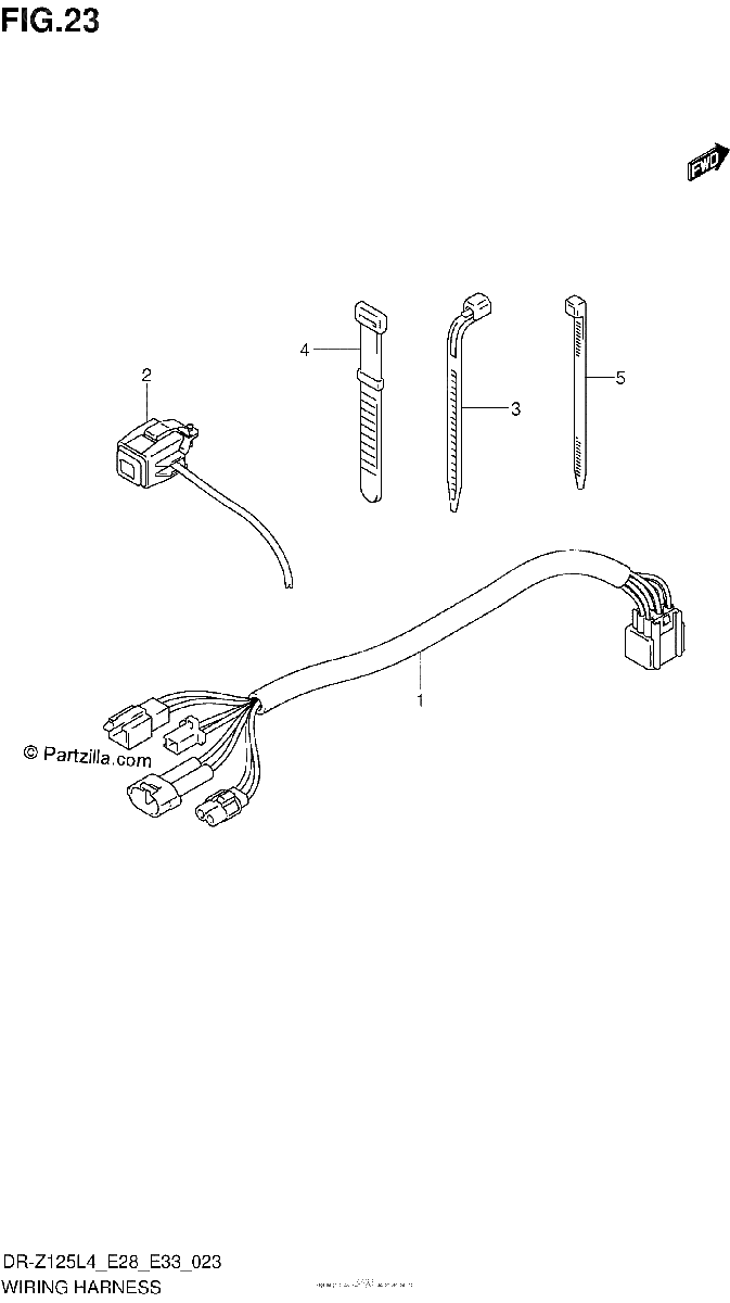 Diagrama de WIRING HARNESS DR Z125L4 E33