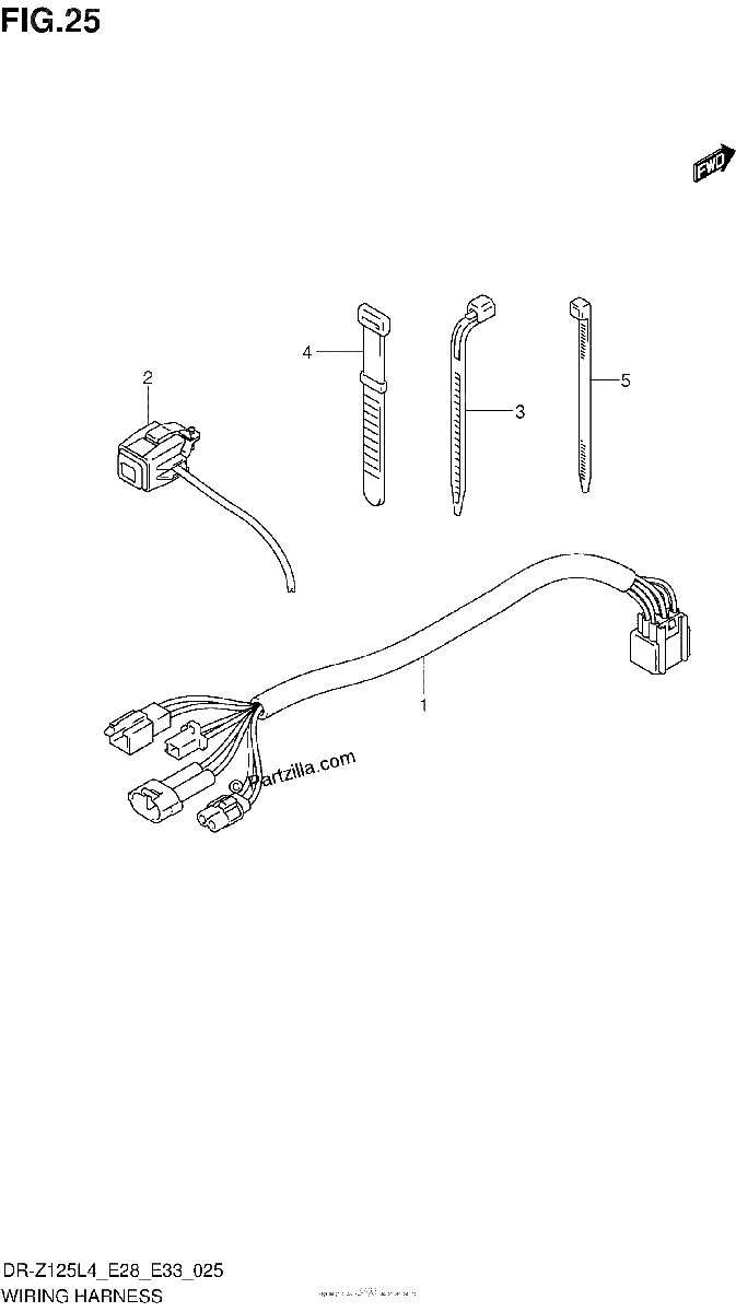 Diagrama de WIRING HARNESS DR Z125LL4 E33