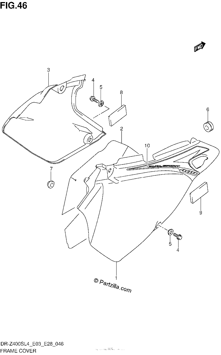 Diagrama de FRAME COVER DR Z400SL4 E03