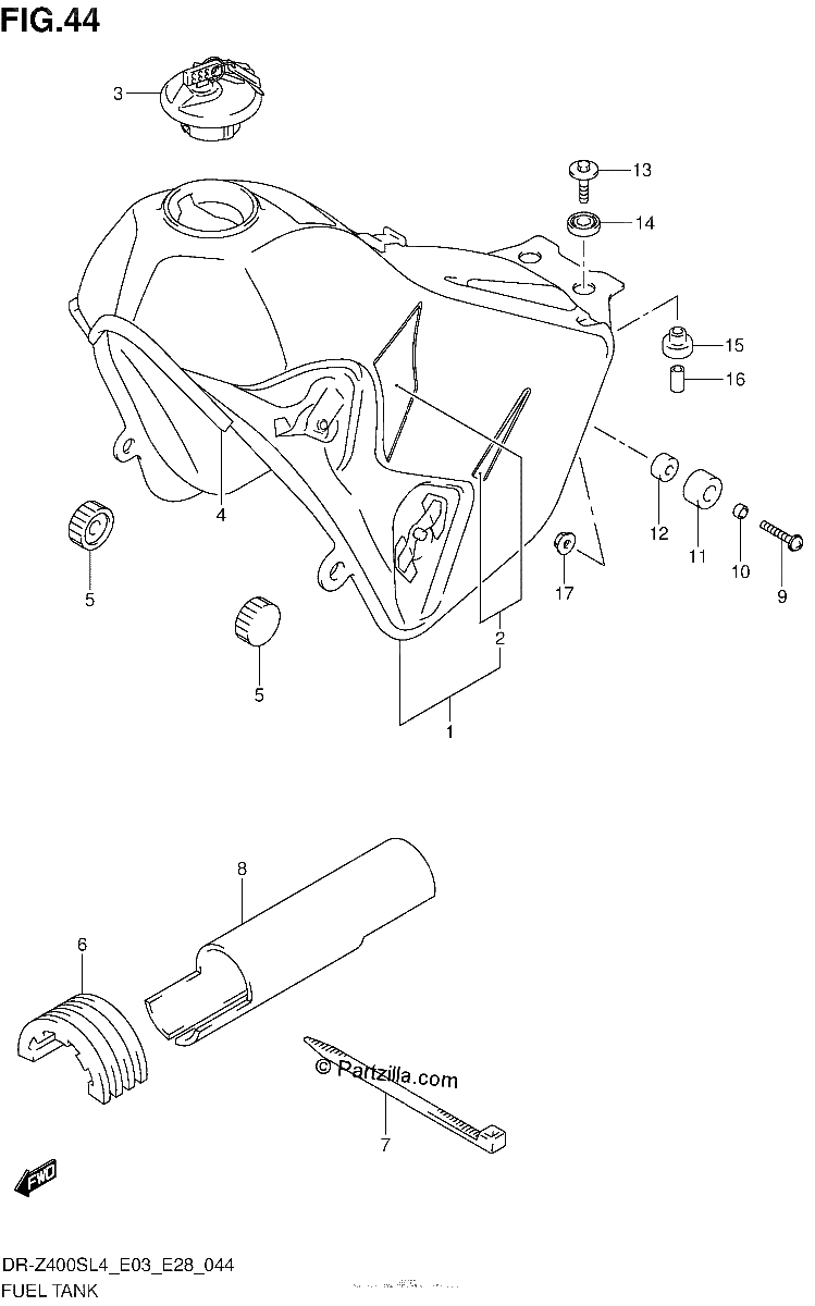 Diagrama de FUEL TANK DR Z400SL4 E33