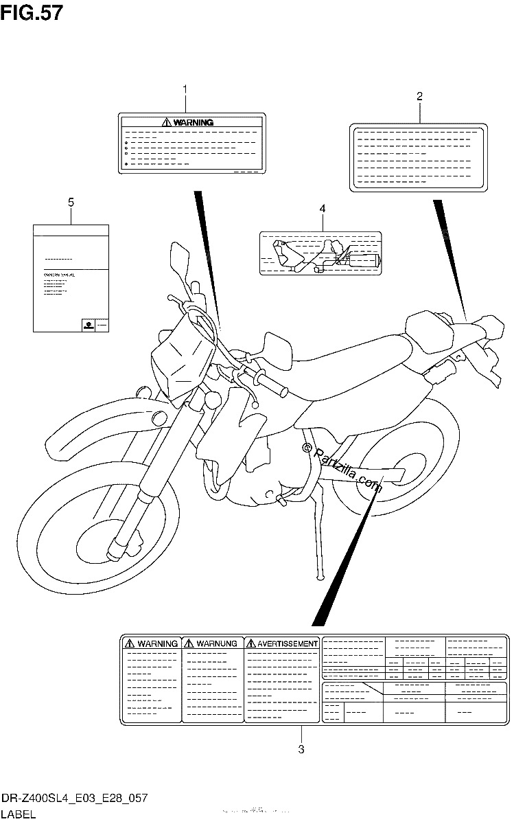 Diagrama de LABEL DR Z400SL4 E33