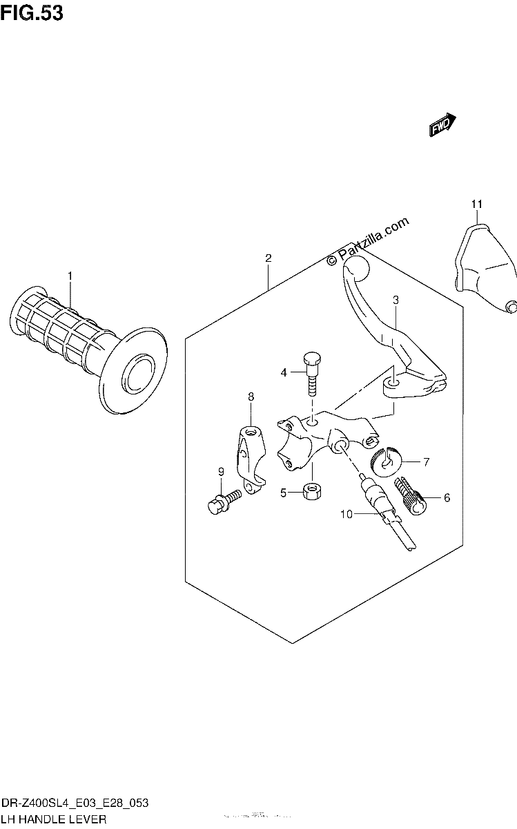 Diagrama de LH HANDLE LEVER