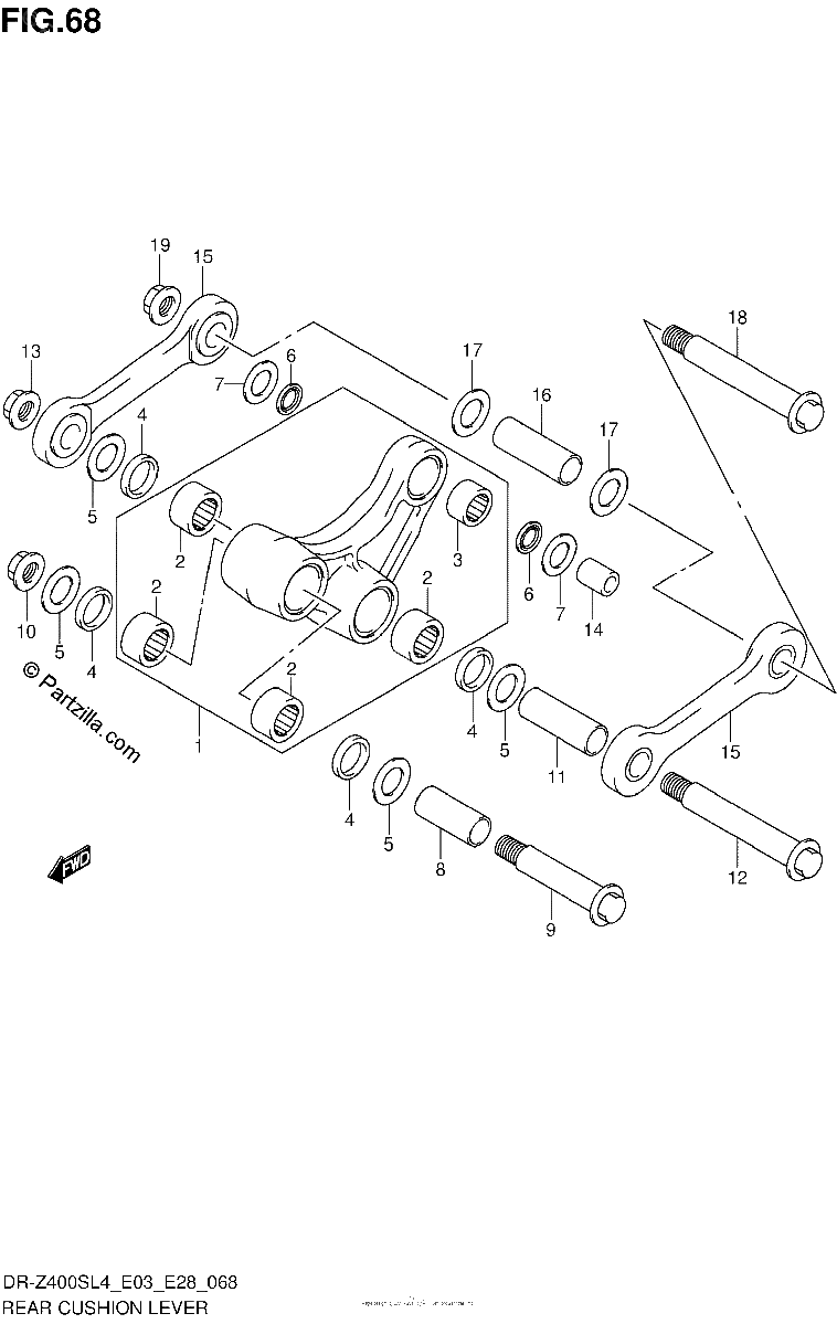 Diagrama de REAR CUSHION LEVER