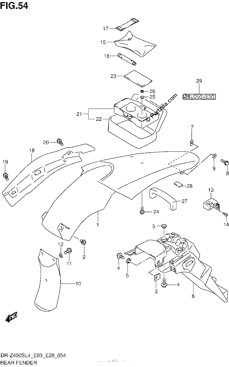 Diagrama de REAR FENDER