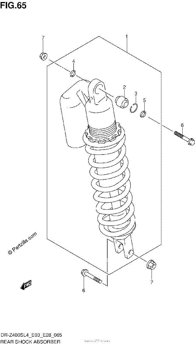 Diagrama de REAR SHOCK ABSORBER DR Z400SL4 E03