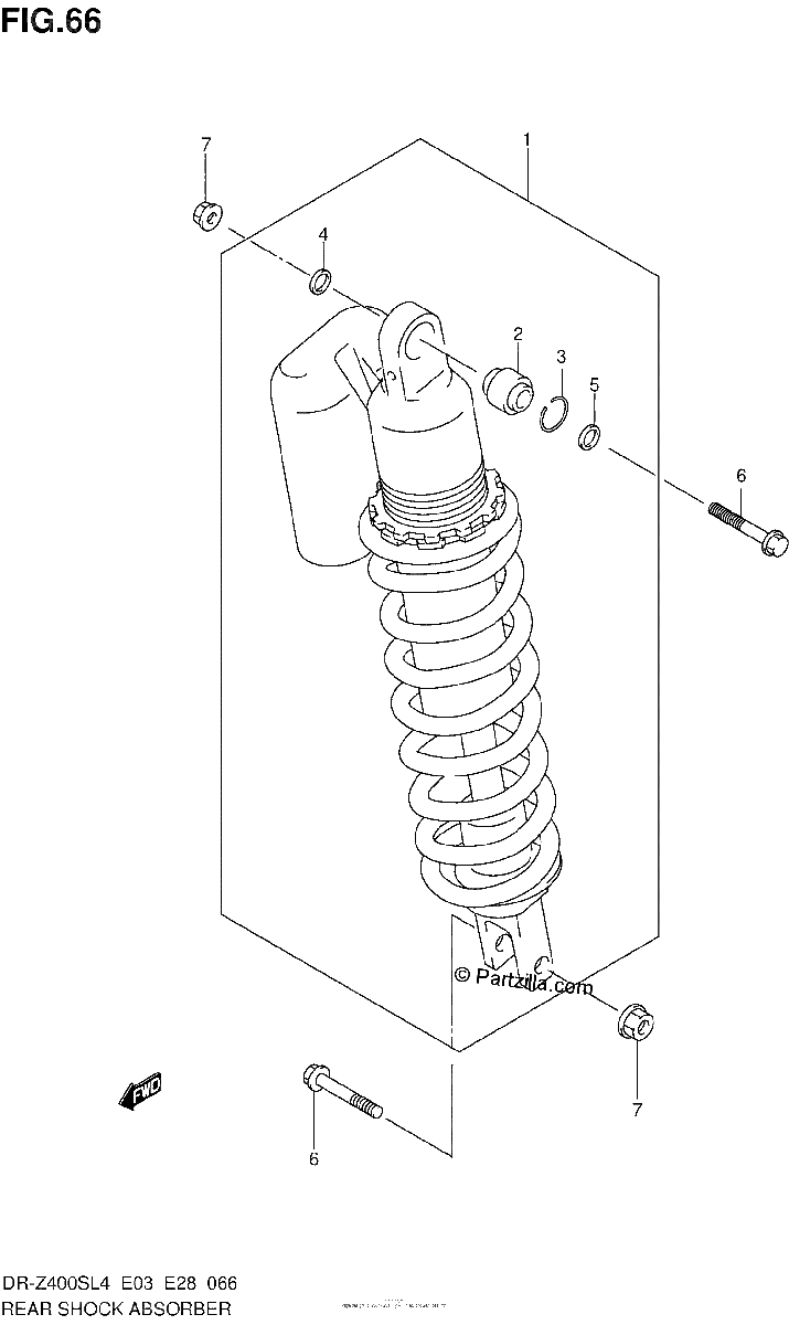 Diagrama de REAR SHOCK ABSORBER DR Z400SL4 E28