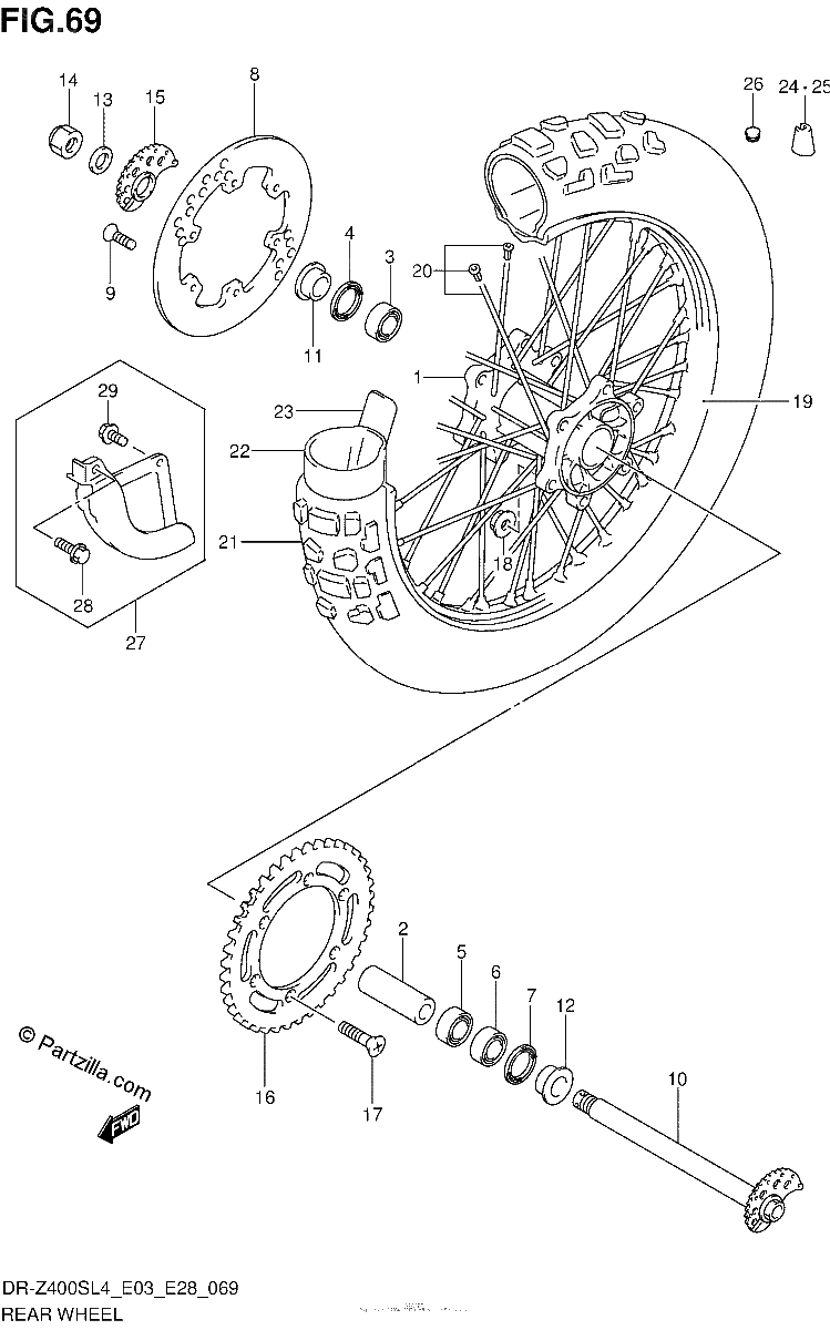 Diagrama de REAR WHEEL