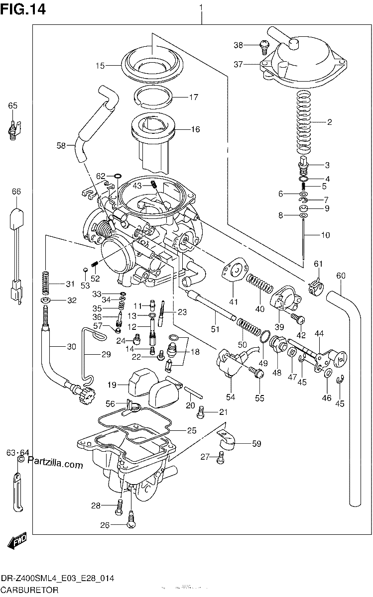 Diagrama de CARBURETOR DR Z400SML4 E33