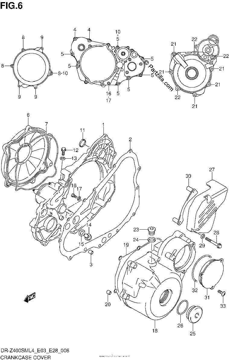 Diagrama de CRANKCASE COVER