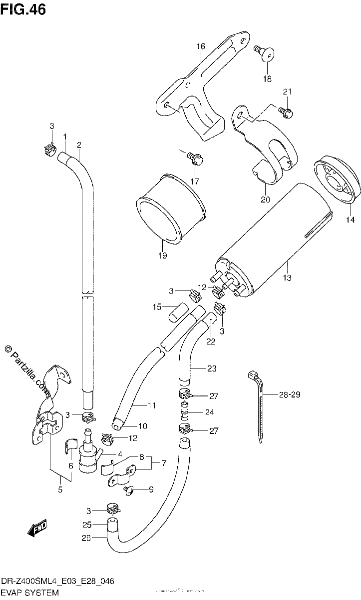 Diagrama de EVAP SYSTEM DR Z400SML4 E33