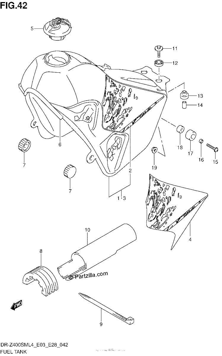 Diagrama de FUEL TANK DR Z400SML4 E03