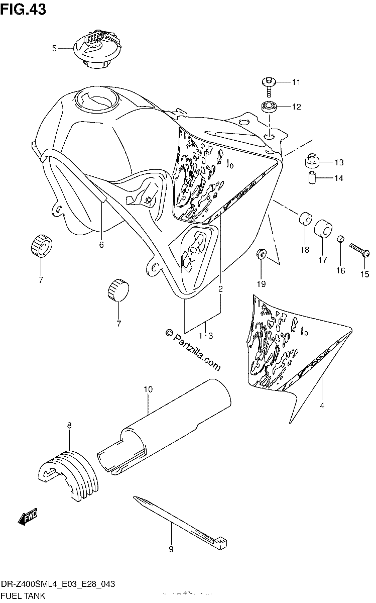 Diagrama de FUEL TANK DR Z400SML4 E28