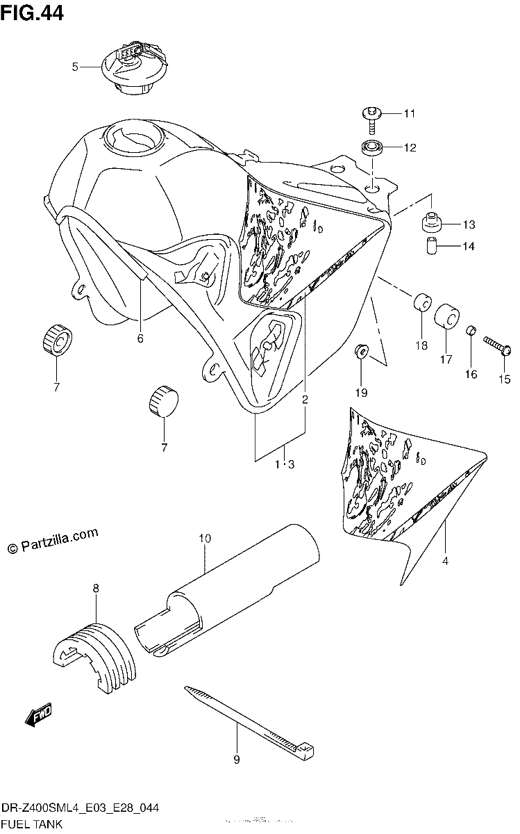 Diagrama de FUEL TANK DR Z400SML4 E33