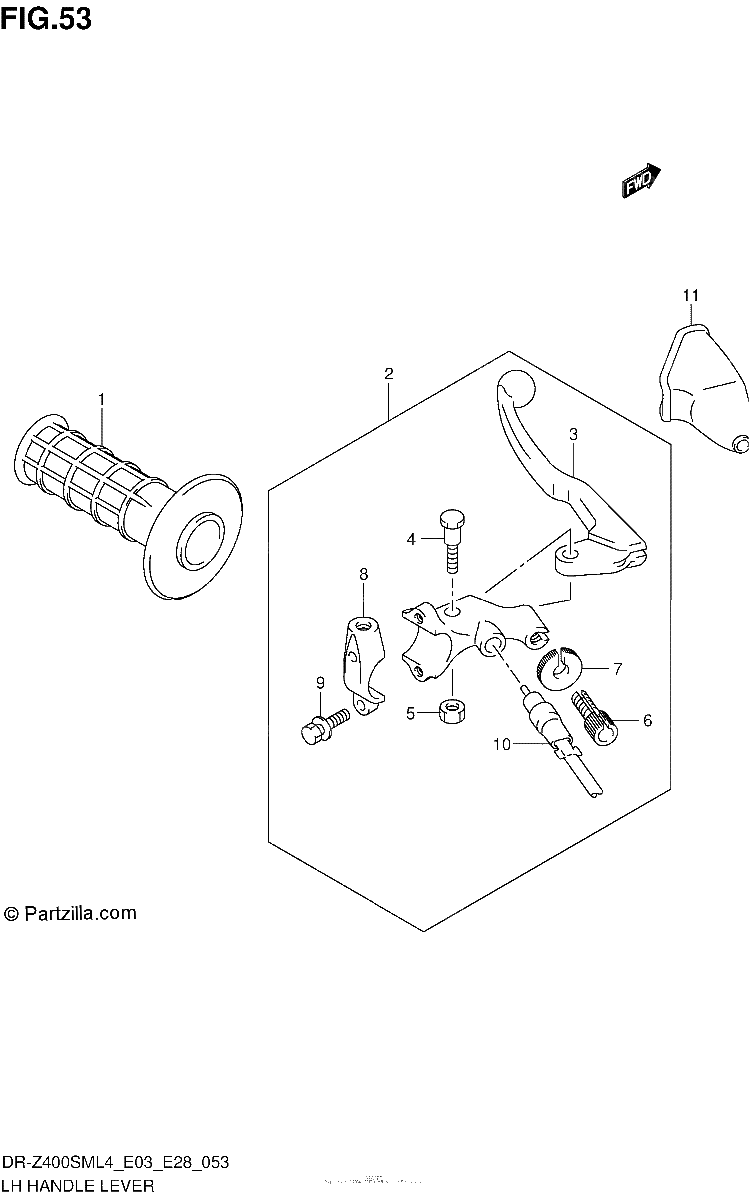 Diagrama de LH HANDLE LEVER