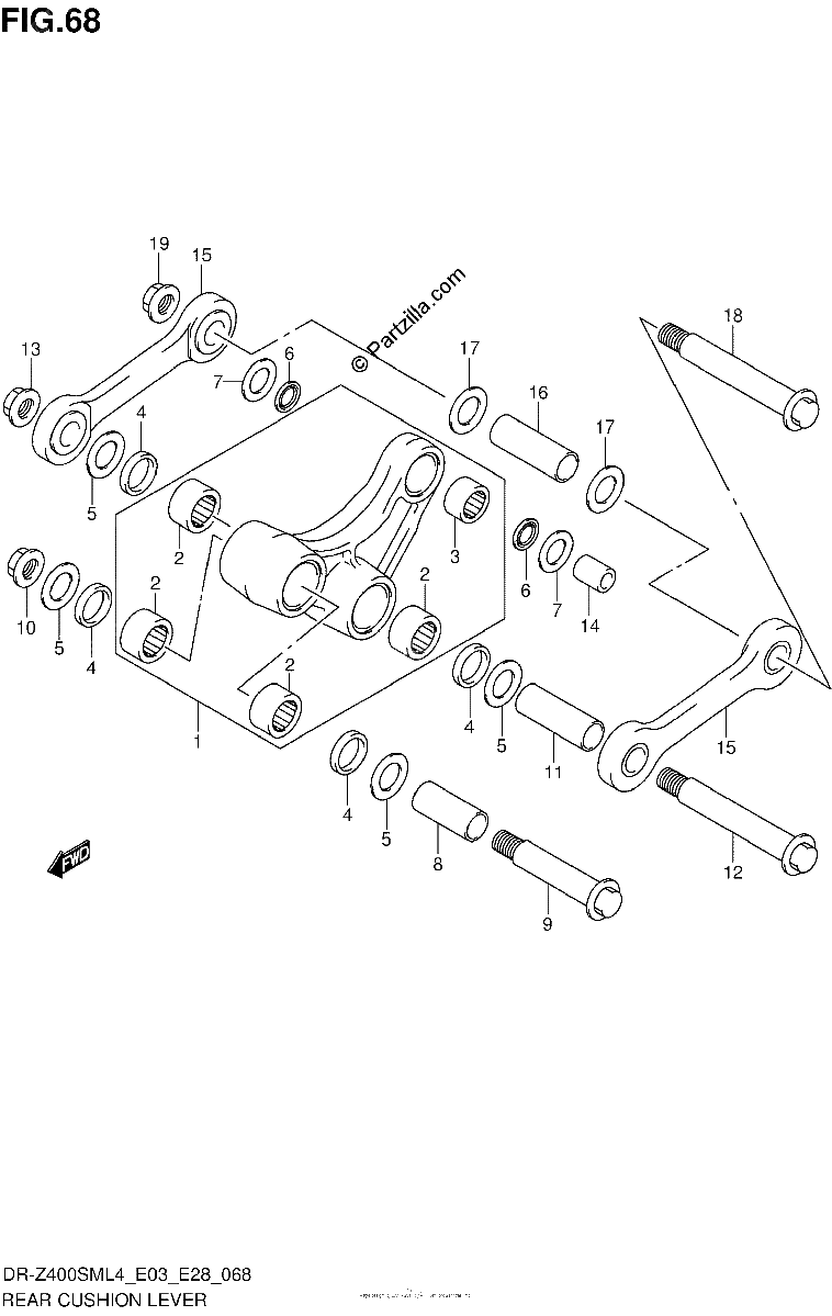 Diagrama de REAR CUSHION LEVER