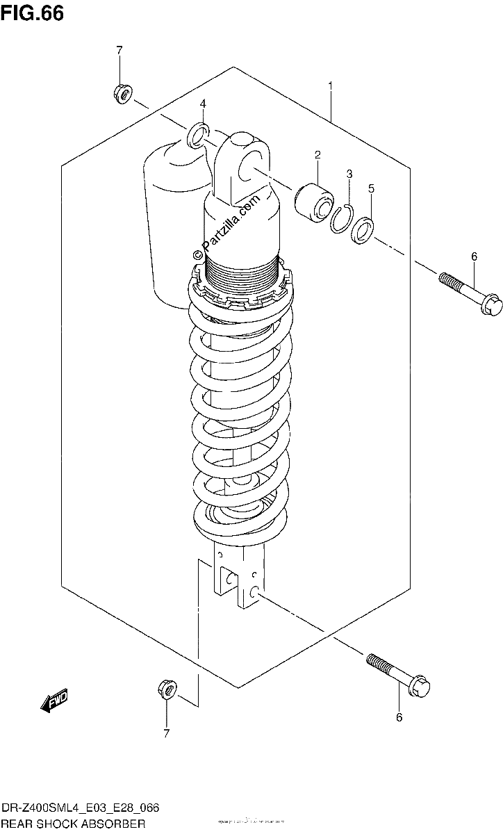 Diagrama de REAR SHOCK ABSORBER DR Z400SML4 E28