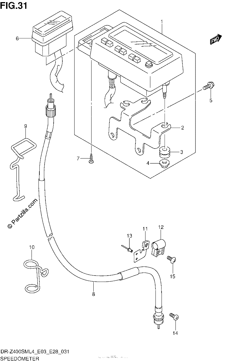 Diagrama de SPEEDOMETER DR Z400SML4 E33