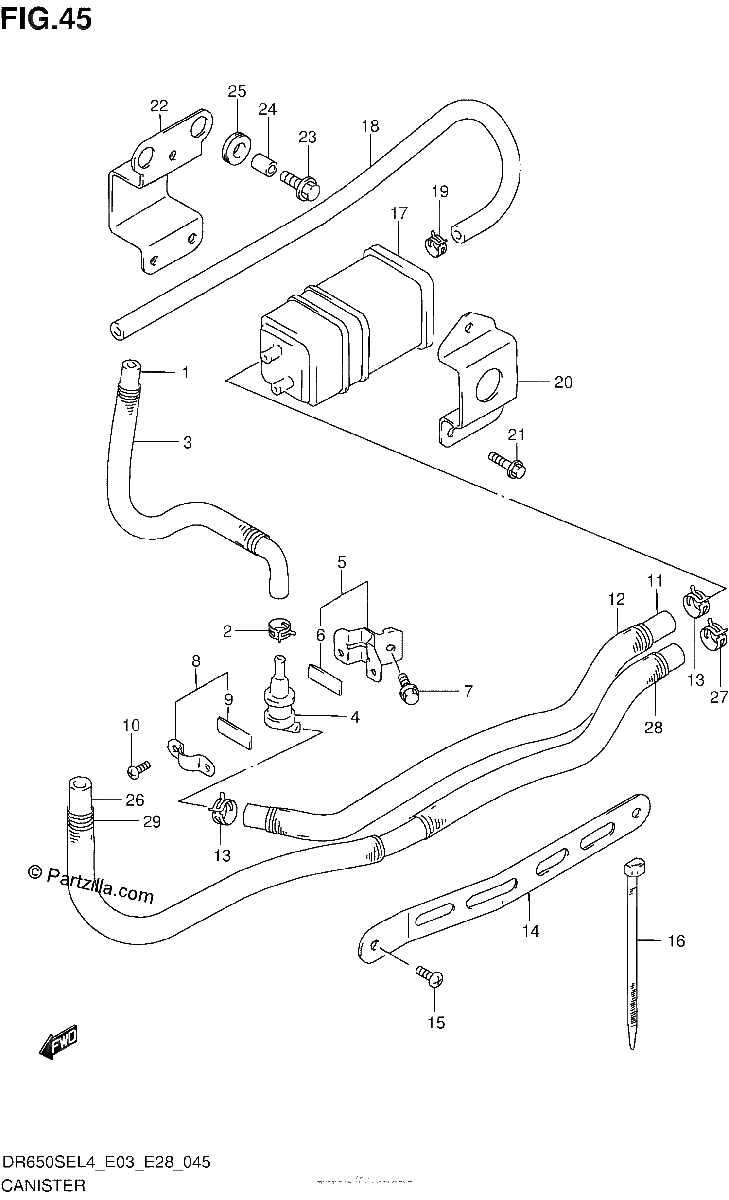 Diagrama de CANISTER DR650SEL4 E33