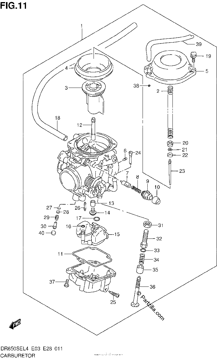 Diagrama de CARBURETOR DR650SEL4 E03