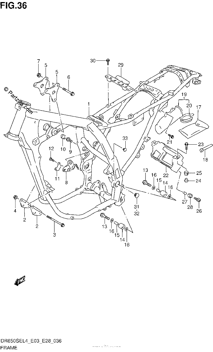 Diagrama de FRAME DR650SEL4 E03