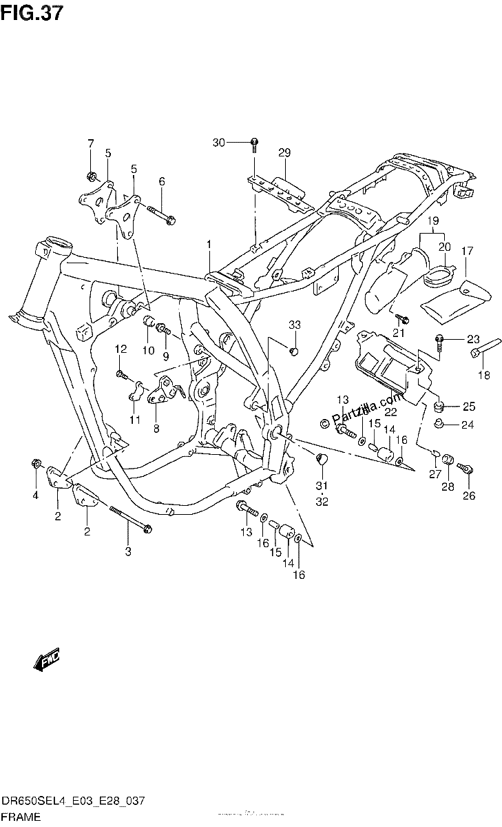 Diagrama de FRAME DR650SEL4 E28