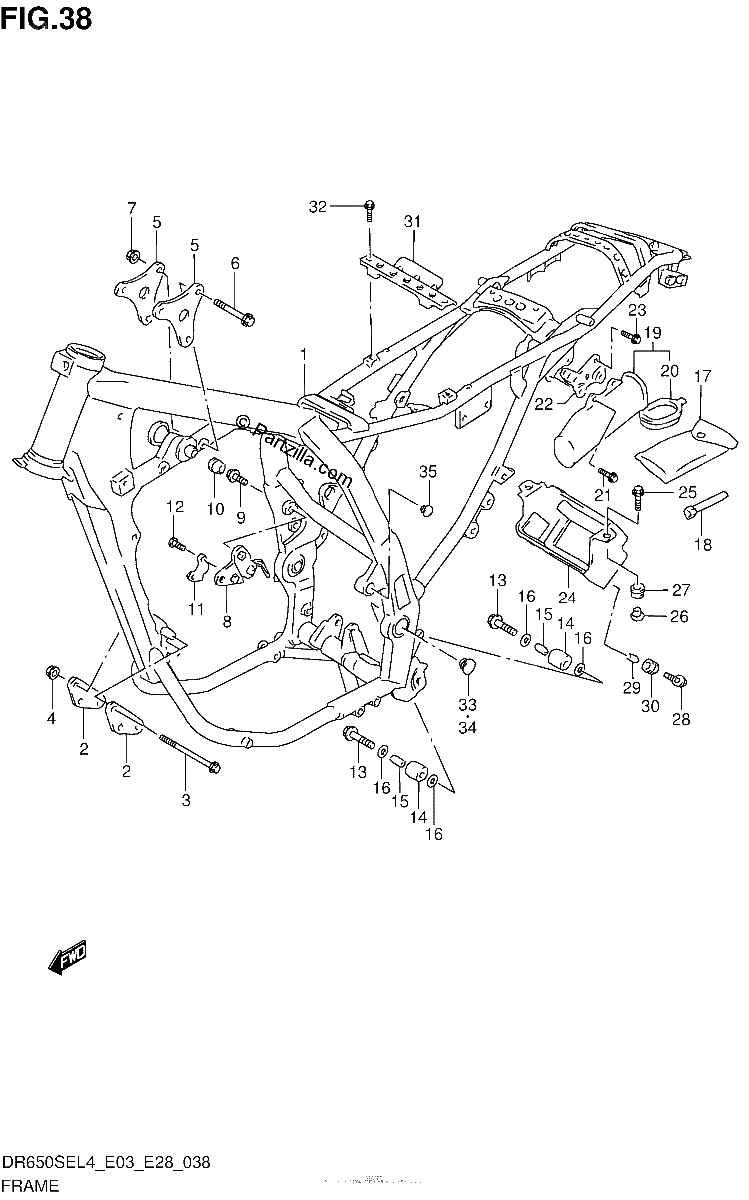 Diagrama de FRAME DR650SEL4 E33