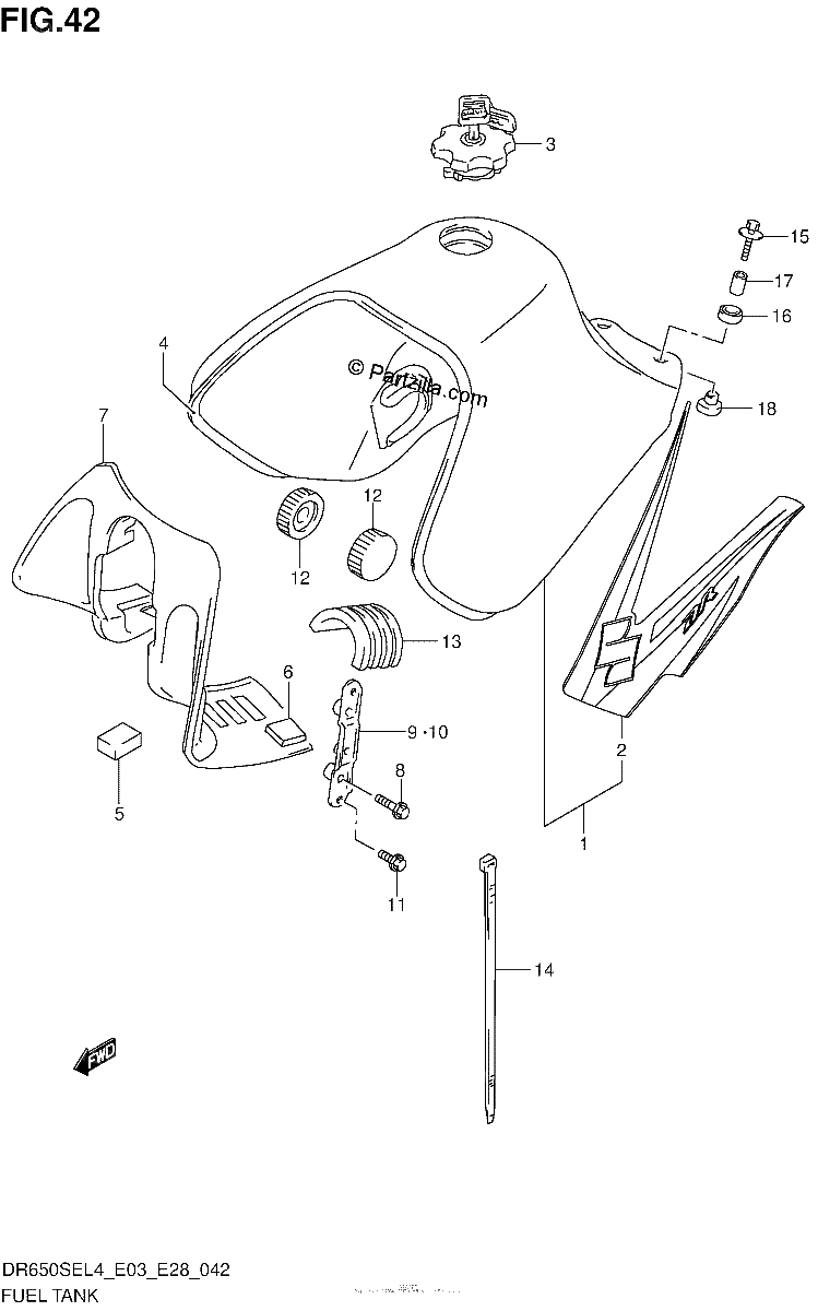 Diagrama de FUEL TANK DR650SEL4 E03