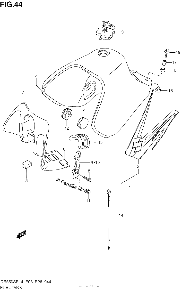 Diagrama de FUEL TANK DR650SEL4 E33