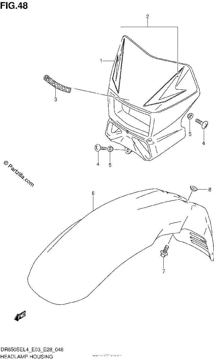 Diagrama de HEADLAMP HOUSING