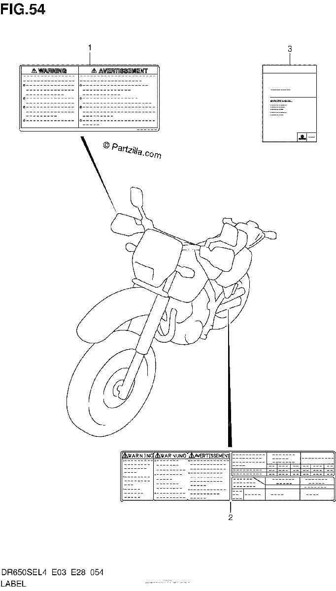Diagrama de LABEL DR650SEL4 E28