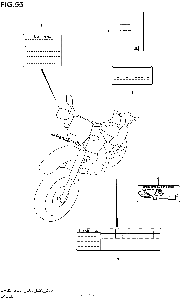 Diagrama de LABEL DR650SEL4 E33