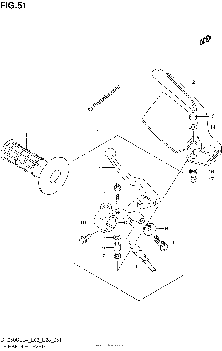 Diagrama de LH HANDLE LEVER