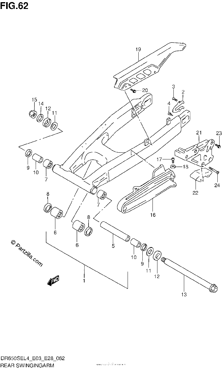Diagrama de REAR SWINGINGARM