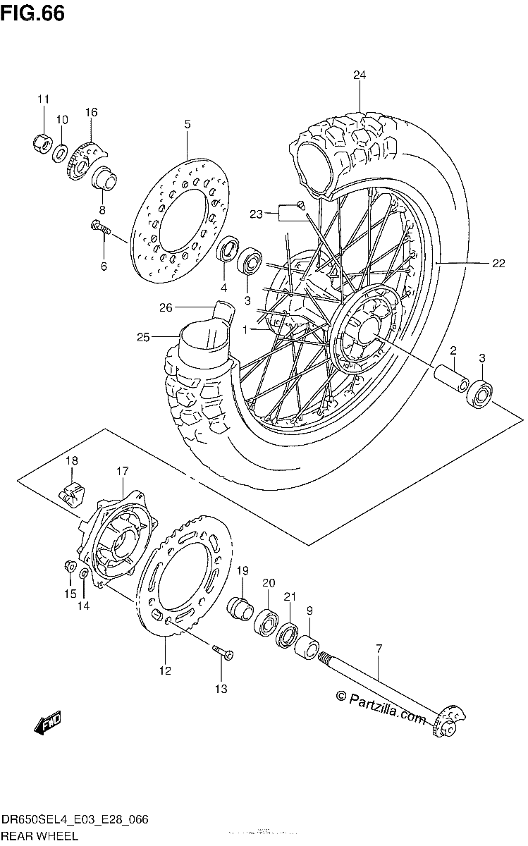 Diagrama de REAR WHEEL