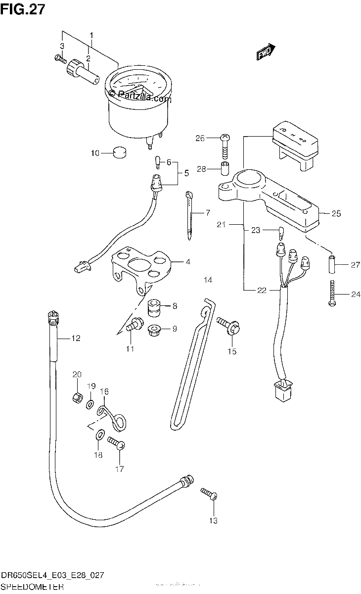 Diagrama de SPEEDOMETER DR650SEL4 E28