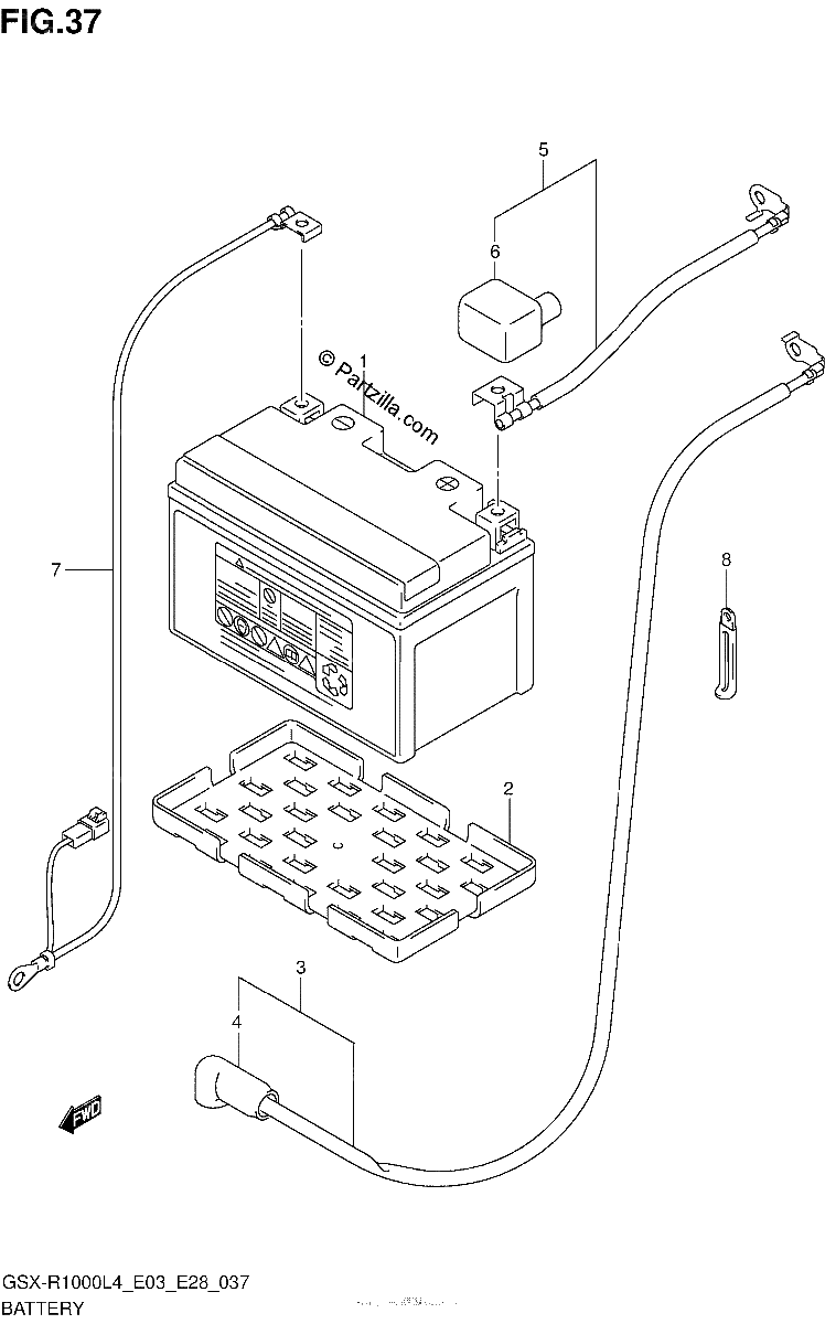 Diagrama de BATTERY GSX R1000L4 E28