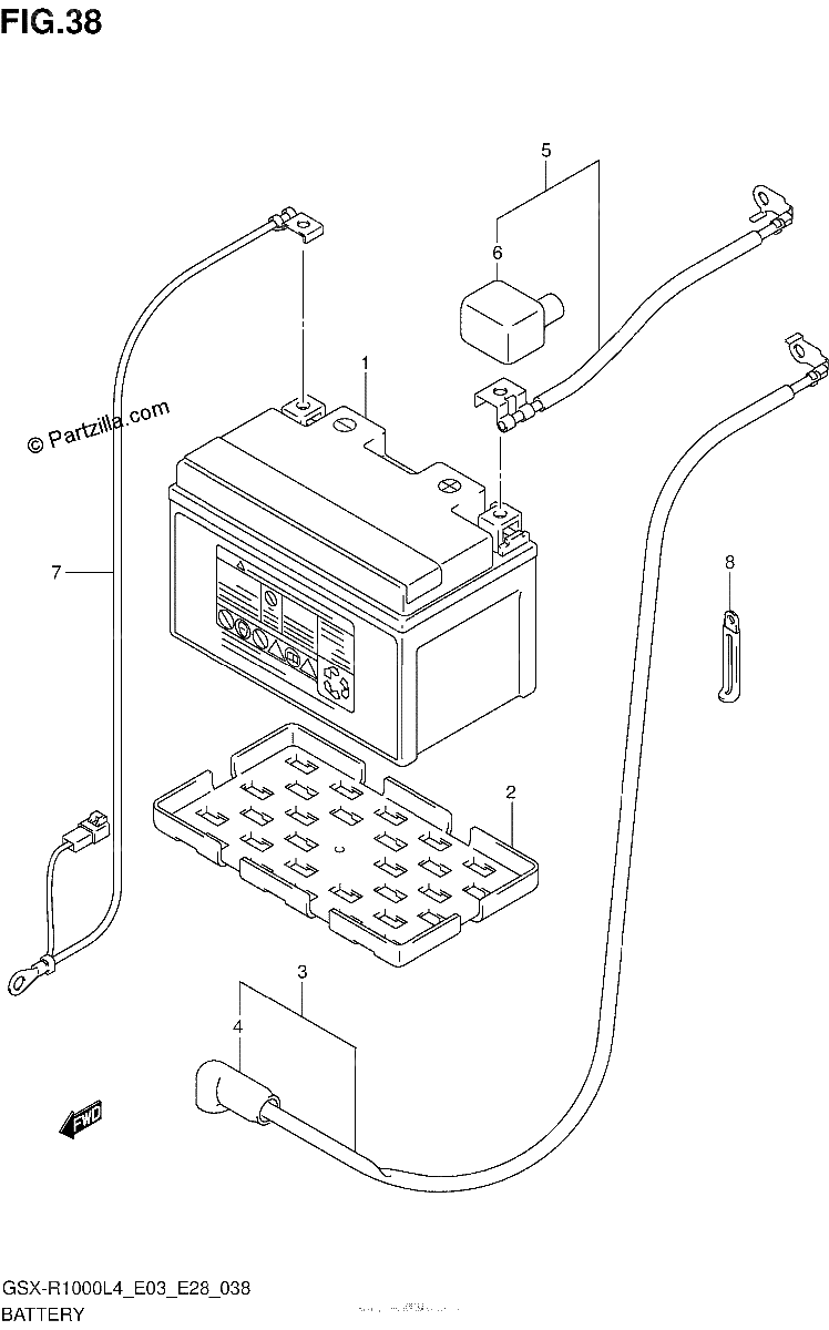 Diagrama de BATTERY GSX R1000L4 E33