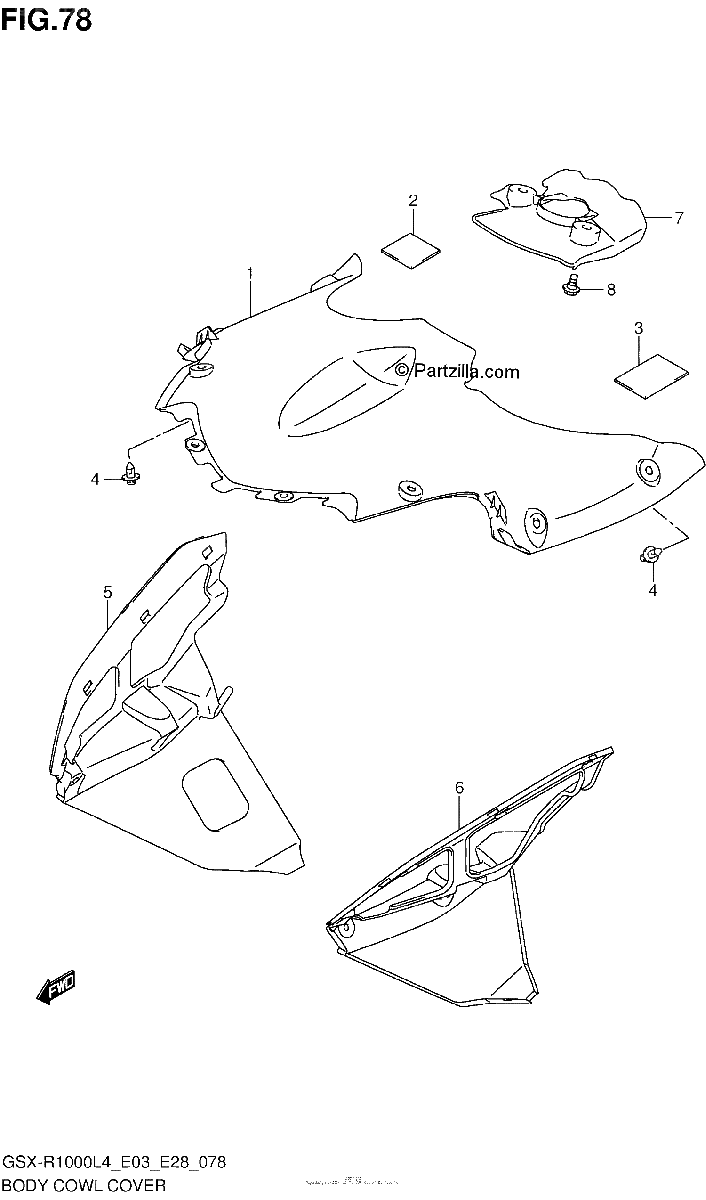 Diagrama de BODY COWL COVER