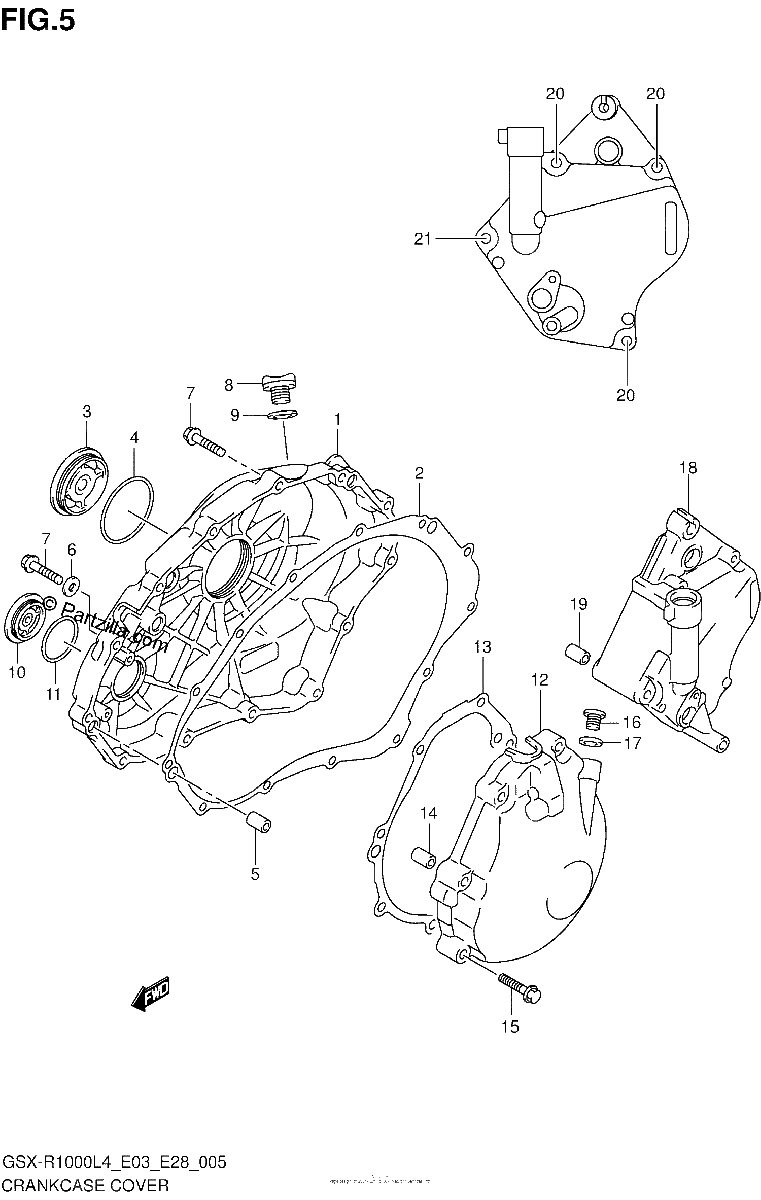 Diagrama de CRANKCASE COVER