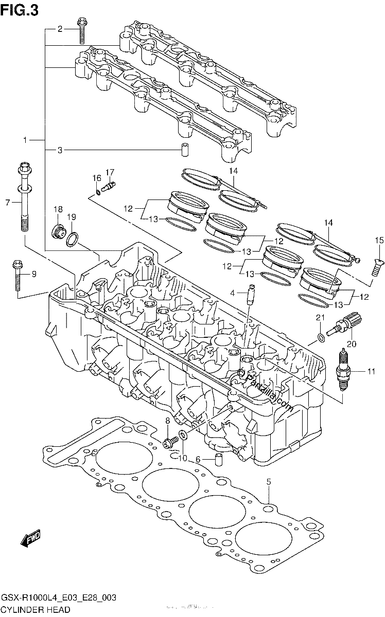 Diagrama de CYLINDER HEAD