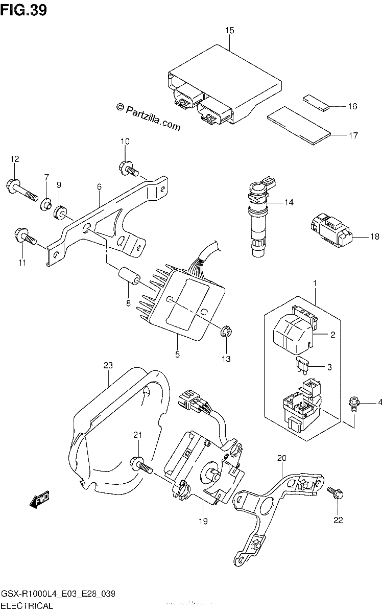 Diagrama de ELECTRICAL GSX R1000L4 E03
