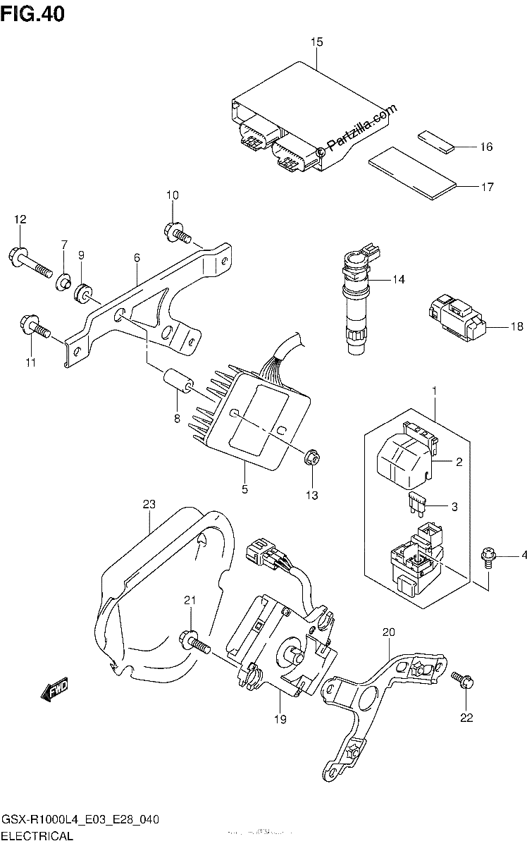 Diagrama de ELECTRICAL GSX R1000L4 E28