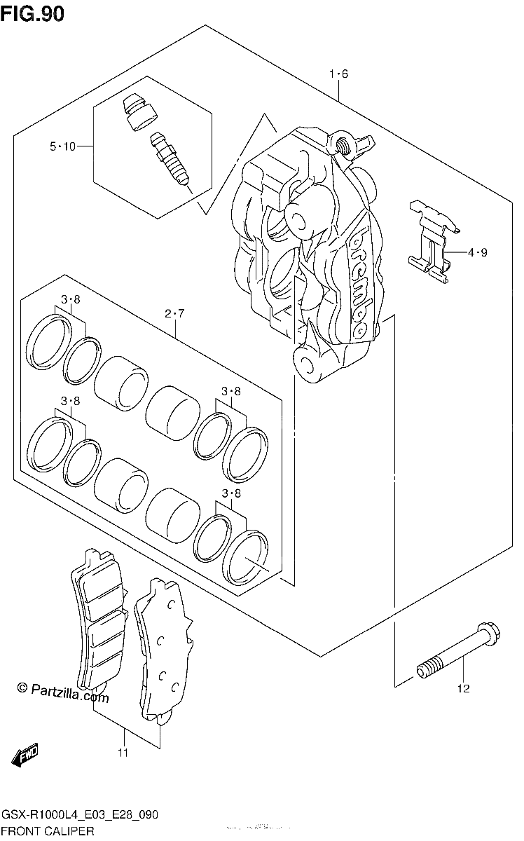 Diagrama de FRONT CALIPER
