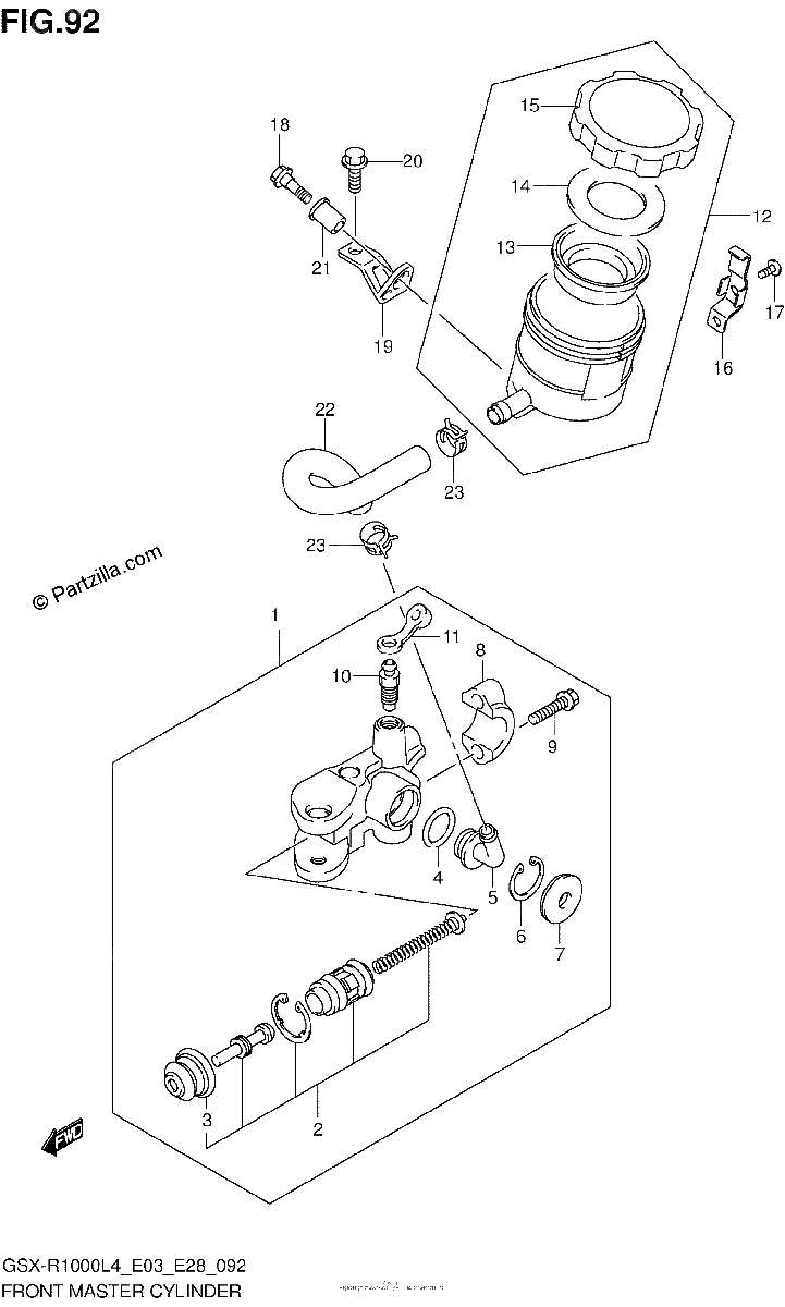 Diagrama de FRONT MASTER CYLINDER