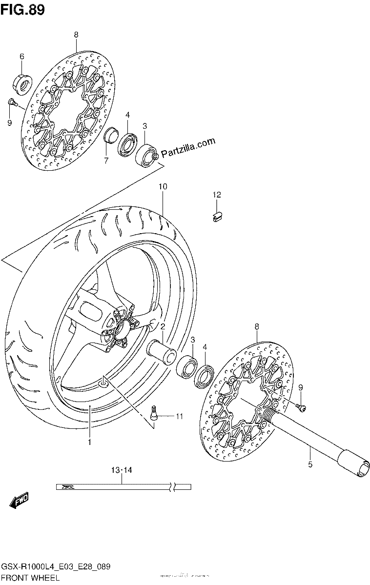 Diagrama de FRONT WHEEL