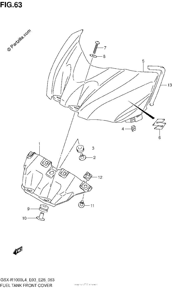 Diagrama de FUEL TANK FRONT COVER